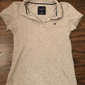 American Eagle Grey Polo Shirt (size small)